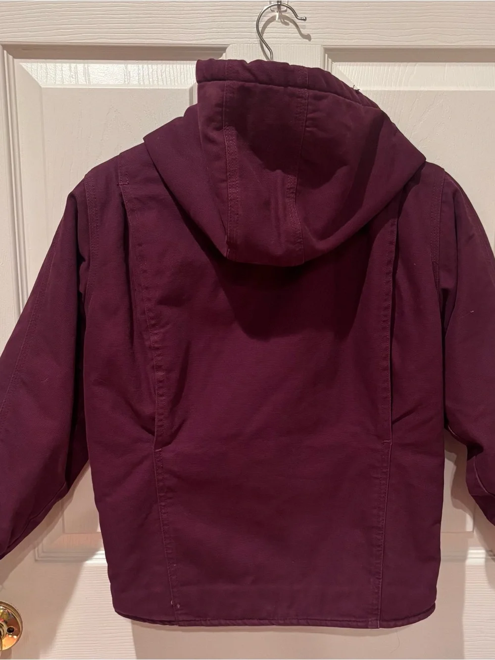 CE Schmidt Kids Hooded Jacket in Deep Plum Work Coat